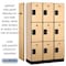 Salsbury Industries Wardrobe Locker, 45" W, 18" D, 76" H, (3) Wide, (9) Openings, Maple 23368MAP - alternate 8